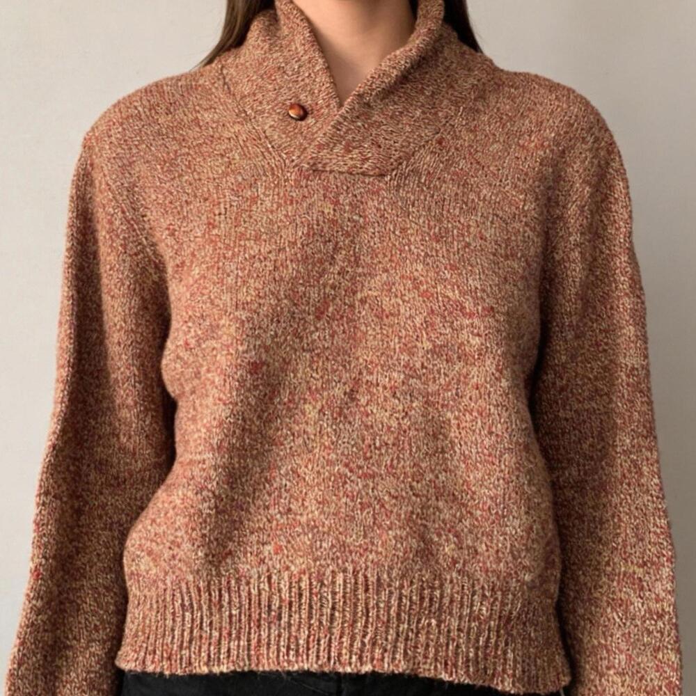 Elegant Tan Cowl Neck Sweater